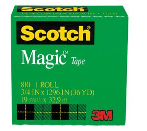 Scotch® Magic™ 810 Invisible Tape, 3/4" x 1,296", Clear