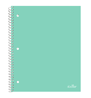 Office Depot Brand Stellar Poly Notebook, 8" x 10-1/2", 1 Subject, Wide Ruled, 100 Sheets, Mint
