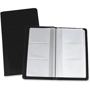 Lorell Vinyl Business Card Storage Holder, 7"L, Black