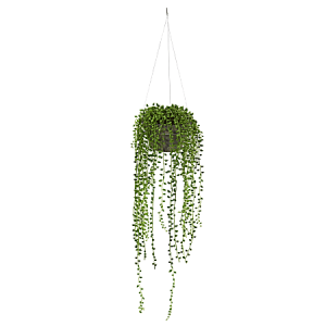 Nearly Natural String Of Pearl 21®H Artificial Plant With Hanging Basket, 21®H x 6®W x 6®D, Green