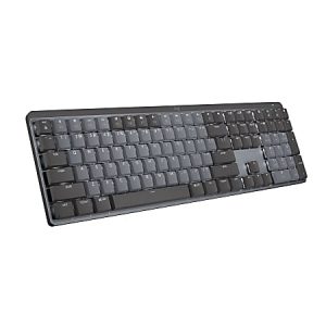 Logitech MX Mechanical Wireless Illuminated Performance Keyboard (Clicky) (Graphite) - Wireless Connectivity - Bluetooth/RF - 32.81 ft - ChromeOS - PC, Mac - Mechanical/MX Keyswitch - Graphite