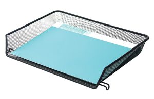 Office Depot Brand Mesh Self-Stacking Side-Loading Letter Tray, Black