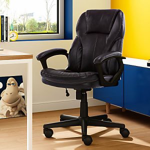 Serta® Puresoft® Bonded Leather Manager Office Chair, Roasted Chestnut Brown