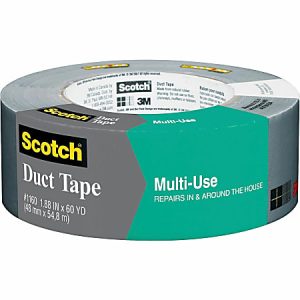 Scotch® Multi-Use Duct Tape 1.88" x 60 yd, Gray - 1.88" Width x 60 yd Length - 3" Core - 1 Roll - Silver