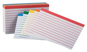 Office Depot Brand Color-Coded Ruled Index Cards, 3" x 5", Assorted Colors, Pack Of 100