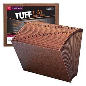 Smead TUFF Expanding File, 31 Pockets, 131, 12" x 10" Letter Size, 30% Recycled, Brown