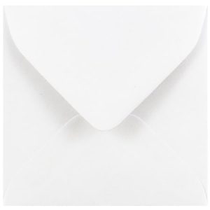 JAM Paper Small Mini Envelopes, 3 1/8" x 3 1/8", Gummed Seal, White, Pack Of 25