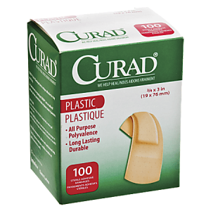 Medline Plastic Adhesive Bandages, 3/4" x 3", Neutral, Box Of 100