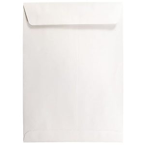 JAM Paper Open-End 7 1/2" x 10 1/2" Catalog Envelopes, Gummed Seal, White, Pack Of 25