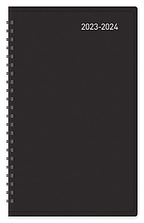 2023-2024 Office Depot Brand 14-Month Daily Academic Planner, 5" x 8", 30% Recycled, Black, July 2023 To August 2024