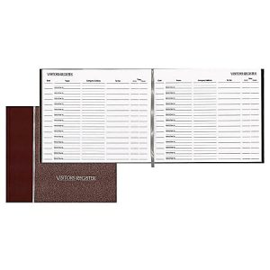 Avery Hardcover Visitor Register, 10 1/2" x 8", Burgundy