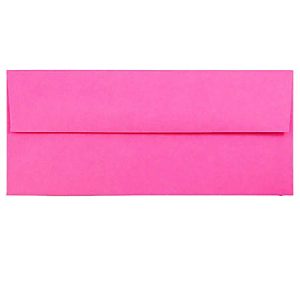 JAM PAPER #10 Business Colored Envelopes, 4 1/8 x 9 1/2, Ultra Fuchsia Hot Pink, 25/Pack