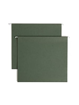 Smead Hanging Box-Bottom File Folders, 3" Expansion, Letter Size, Standard Green, Box Of 25