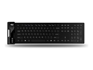 Adesso Flex Keyboard With Antimicrobial Protection, Full Size, Black