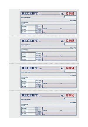 TOPS Manifold Receipt Book, 3-Part, 7 5/8" x 11", White/Canary/Pink