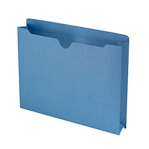 Smead Expanding Reinforced Top-Tab File Jackets, 2" Expansion, Letter Size, Blue, Box Of 50