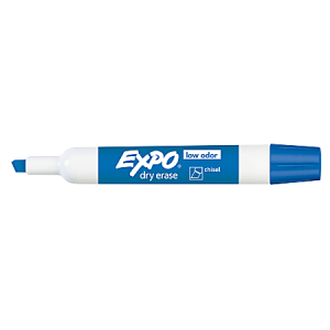 EXPO® Low-Odor Dry-Erase Markers, Chisel Point, Blue, Pack Of 12