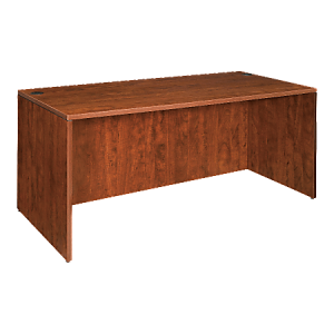 Lorell Essentials 48"W x 24"D Rectangular Shell Computer Desk, Cherry