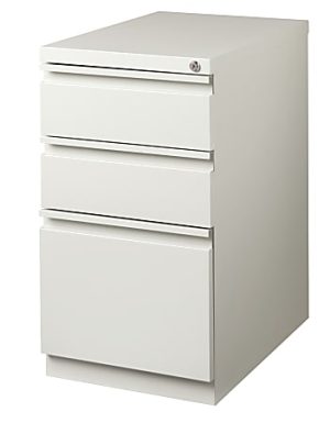 WorkPro 23"D Vertical 3-Drawer Mobile Pedestal File Cabinet, Light Gray