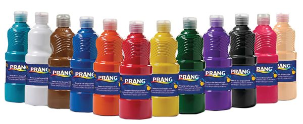 Prang Ready-To-Use Tempera Paint, 16 Oz., Assorted Colors, Pack Of 12