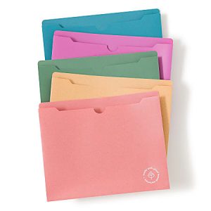 U Brands U-Eco Poly File Jackets, 1" Expansion, Letter (8 1/2" x 11"), Assorted Colors, Pack Of 10