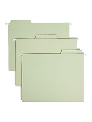 Smead FasTab Hanging File Folders, Letter Size, Moss, Pack Of 20