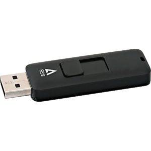 V7 8GB USB 2.0 Flash Drive - With Retractable USB connector - 8 GB - USB 2.0 - Black - 5 Year Warranty
