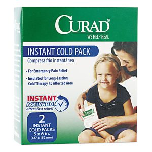 CURAD Instant Cold Packs, 5" x 6", Box Of 2 Cold Packs