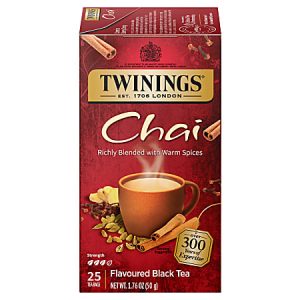 Twinings of London Chai Tea Bags, 1.76 Oz, Carton Of 25