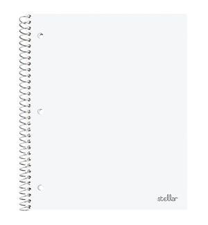 Office Depot Brand Stellar Poly Notebook, 8" x 10 1/2", 1 Subject, Wide Ruled, 100 Sheets, White