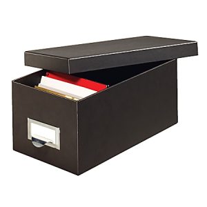 Globe-Weis 70% Recycled Index Card Storage Case, 5"H x 6 5/8"W x 11 5/8"D, For 4" x 6" Cards, Black