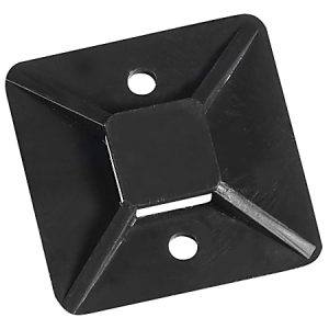 Partners Brand Cable Tie Mounts, 0.75" x 0.75", Black, Case Of 100