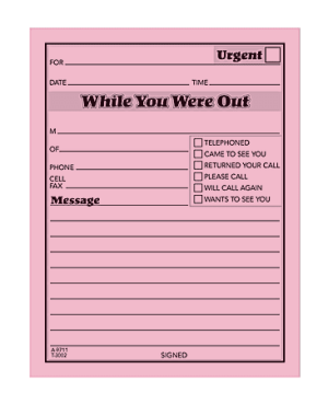 Adams "While You Were Out" Message Pads, 4 1/4" x 5 1/2", 50 Sheets, Pink, Pack Of 12