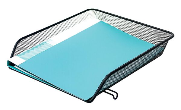 Office Depot Brand Mesh Front-Load Letter Tray, Black