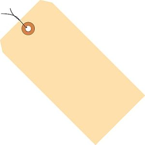 Partners Brand Prewired Manila Shipping Tags, 10 Point, #5, 4 3/4" x 2 3/8", Pack Of 1,000