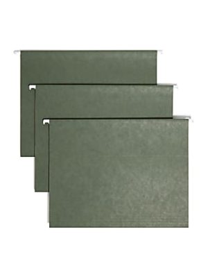 Smead Premium-Quality Hanging Folders, 1/5-Cut Tabs, Letter Size, Standard Green, Pack Of 25 Folders