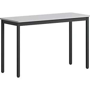 Lorell Melamine/Steel Utility Table, 30"H x 48"W x 18-1/8"D, Gray/Black