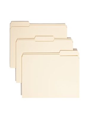 Smead Reinforced Tab File Folders, Letter Size, 1/3 Cut, Manila, Box Of 100