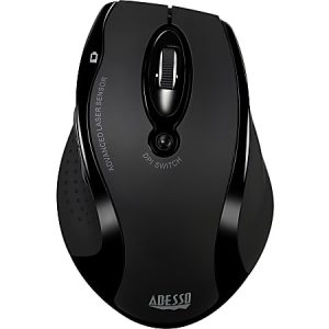 Adesso iMouse G25 Wireless RF Ergonomic Laser Mouse, Black
