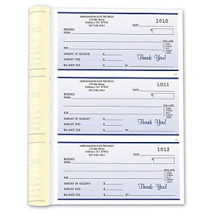 Custom Carbonless Business Forms, Pre-Formatted 3-Part Receipt Books, 6 1/2 x 8 1/2, White/Canary/Pink, 252 Sets Per Book, Box Of 2
