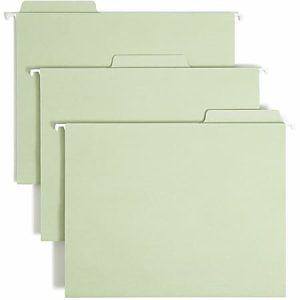 Smead FasTab Hanging Fastener Folders, 8 1/2" x 11", Letter Size, Moss, Box Of 18 Folders