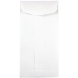 JAM Paper Coin Envelopes, #7, Gummed Seal, White, Pack Of 250 Envelopes