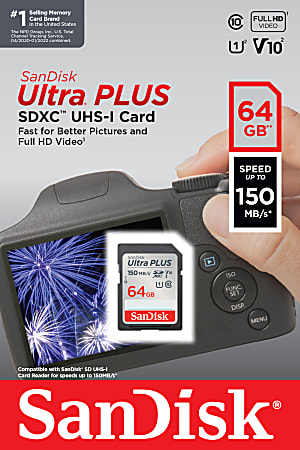 SanDisk Ultra PLUS SDXC UHS-I Card, 64GB