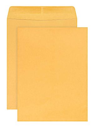 Office Depot Brand  9" x 12" Manila Catalog Envelopes, Gummed Seal, Brown Kraft, Box Of 250