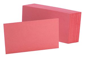 Oxford Color Index Cards, Unruled, 3" x 5", Cherry, Pack Of 100