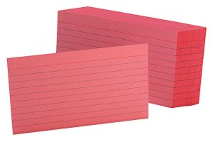Oxford Color Index Cards, Ruled, 3" x 5", Cherry, Pack Of 100