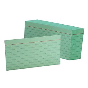Oxford Color Index Cards, Ruled, 3" x 5", Green, Pack Of 100