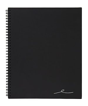 Office Depot Brand Wirebound Business Notebook, 8-7/8" x 11", 1 Subject, Narrow Ruled, 80 Sheets, Black
