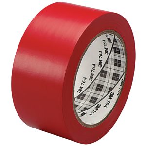 3M 764 Vinyl Tape, 3" Core, 2" x 36 Yd., Red, Case Of 6