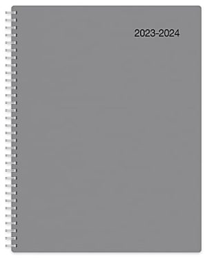 2023-2024 Office Depot Brand Monthly Academic Planner, 8-1/2" x 11", 30% Recycled, Gray, July 2023 to June 2024